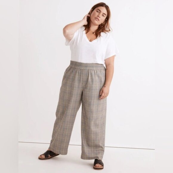 Madewell Women’s Houndstooth Wide-Leg Pants - Size M - Picture 1 of 16